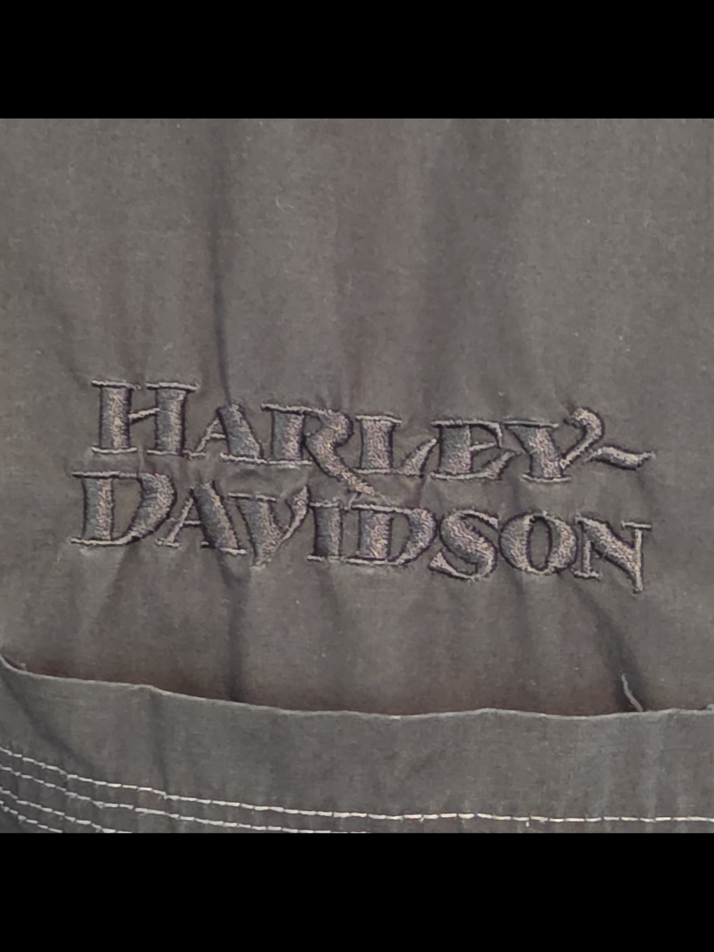 Harley-Davidson Black Men’s Casual Button-Down Shirt with Embroidered Logo - Picture 7 of 9